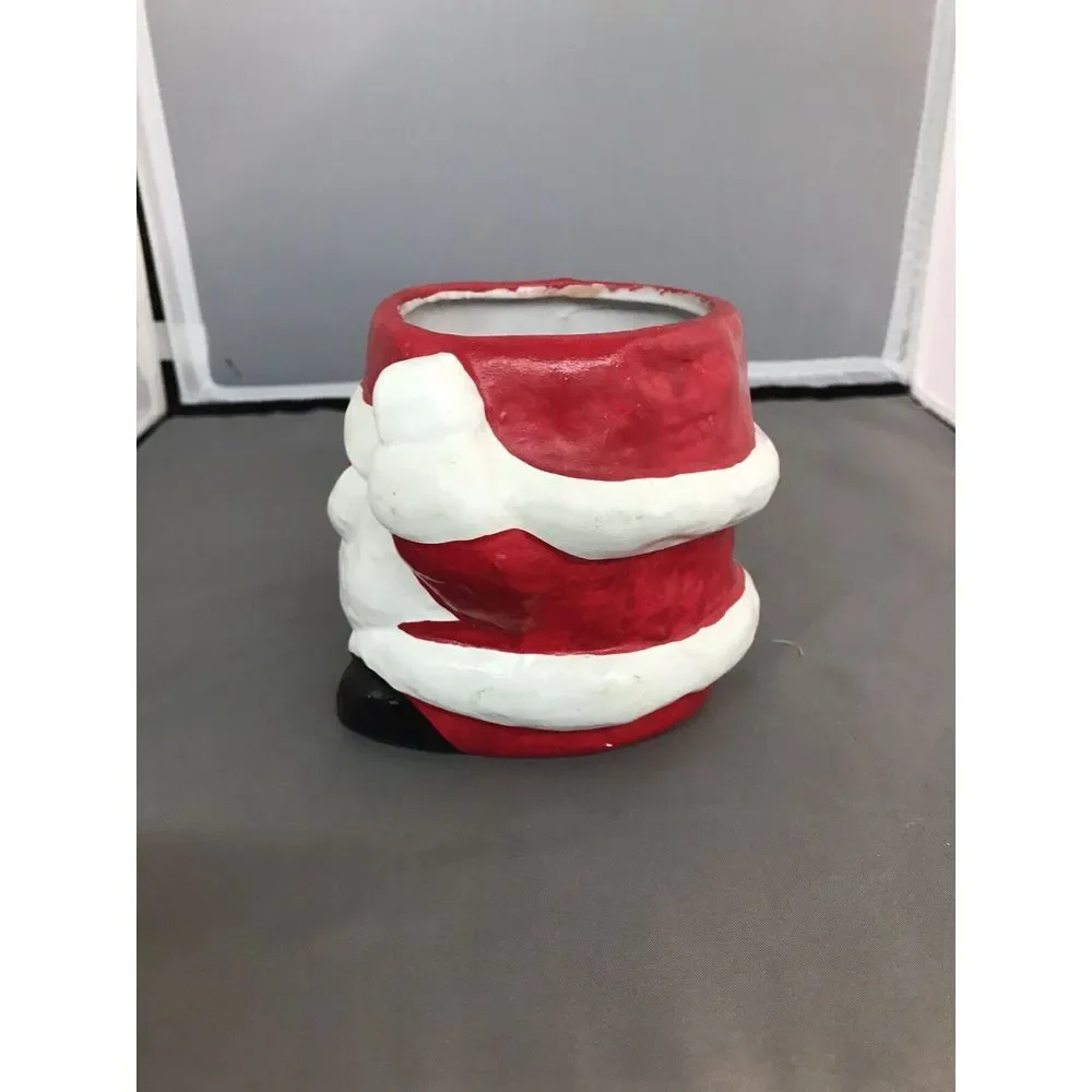 Santa Vase Planter Candle Trinket Holder Inarco Taiwan Vintage‎ Mid Century Red